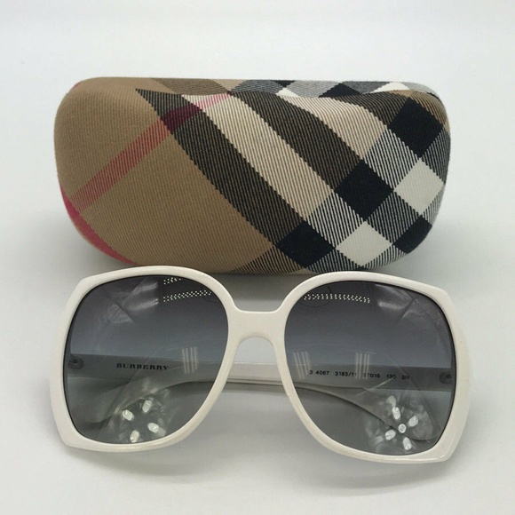 Burberry Accessories - Burberry White Square Framed Sunglasses w/ Case